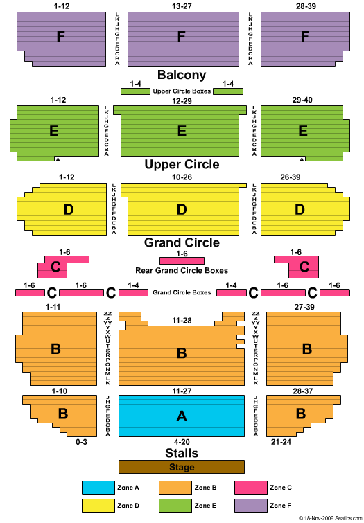 Drury Lane Theatre Royal Oliver Zone Seating Chart